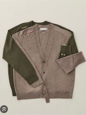 Uniqlo x Anya himdmarch wool Cardigan in Olive Green